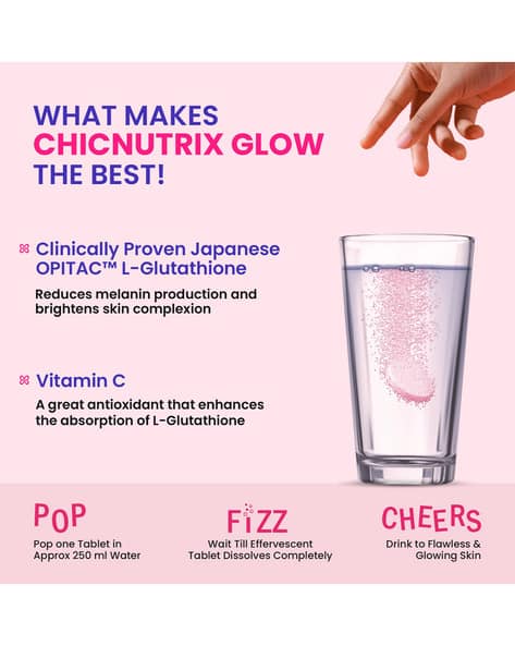 chicnutrix glow glutathione from within ✨, I’ve been loving Glow for brighter, healthier looking skin and antioxidant support., Shop now on www.chicnutrix.com, Use my coupon code: NISARGA for extra Buy Chicnutrix Glow - Glutathione