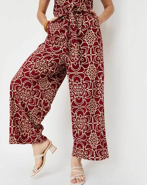 Printed Palazzos with Waist Tie-Up Price in India