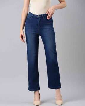 Buy online Women's Plain Straight Fit Jeans from Jeans & jeggings for Women  by Showoff for ₹1689 at 60% off