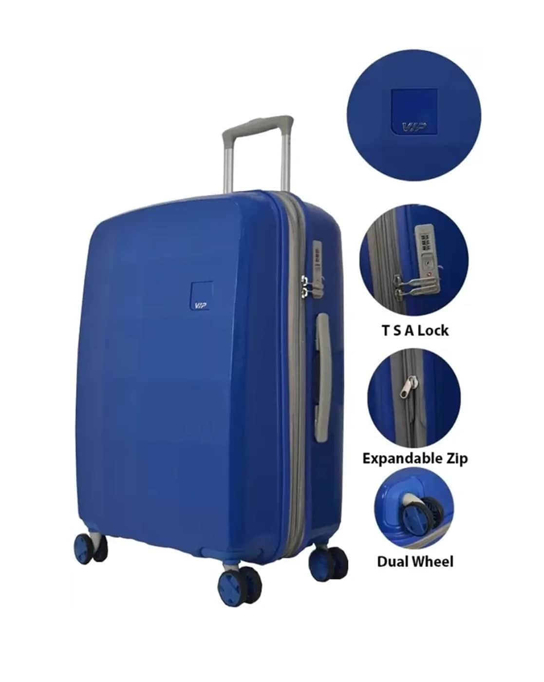 Buy VIP Plastic Hard 55 Cms Luggage- Suitcase(Foxavt55Csl_Blue) at Amazon.in