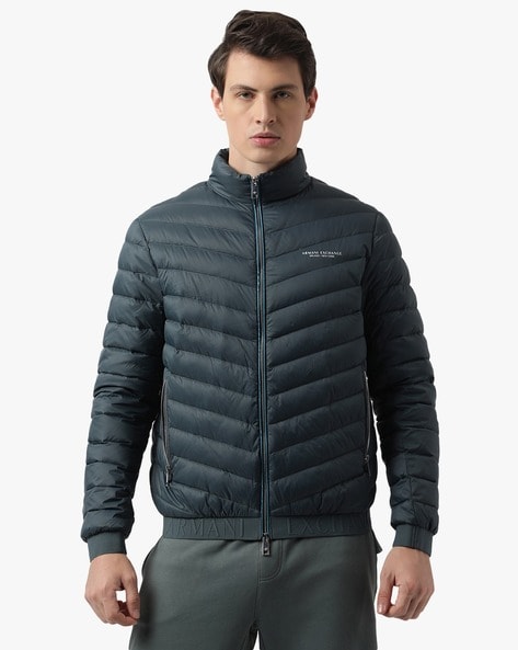 Armani exchange hooded down jacket grey hot sale