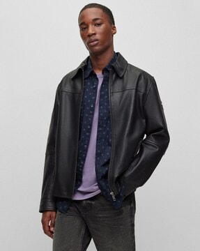 Ajio leather outlet jackets mens
