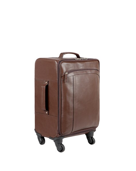 Blackberry leather store trolley bag