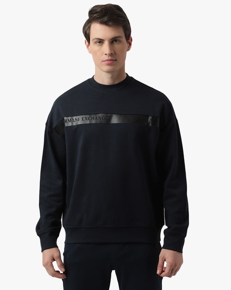 Buy Navy Blue Sweatshirt Hoodies for Men by ARMANI EXCHANGE