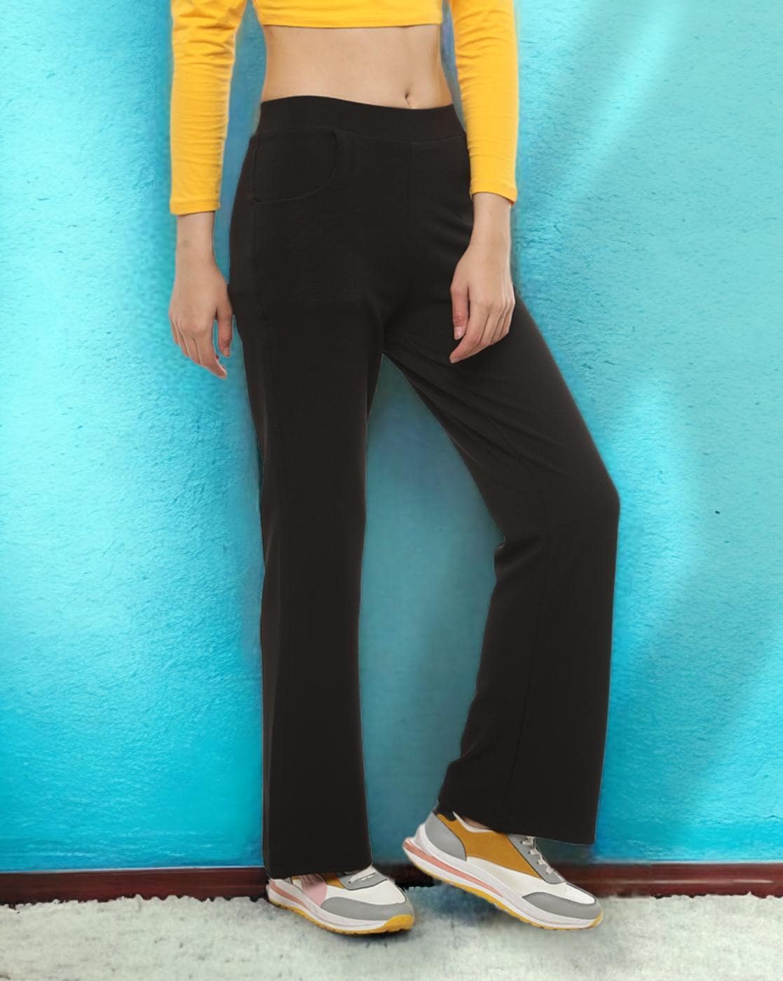 Buy Black Trousers & Pants for Women by FITHUB Online