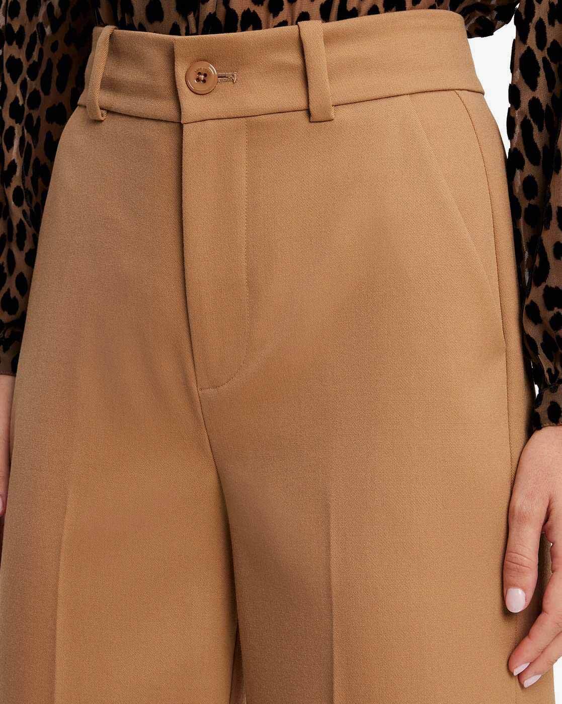 Max Mara 0 Brown Thick 100% Wool Slim Leg Pants | eBay