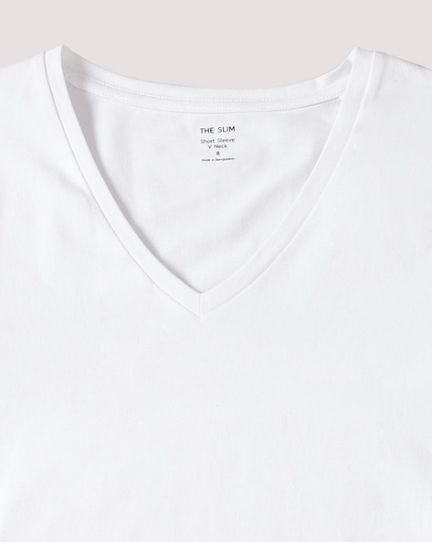 V shape Neck White T-Shirt buy in Gurgaon