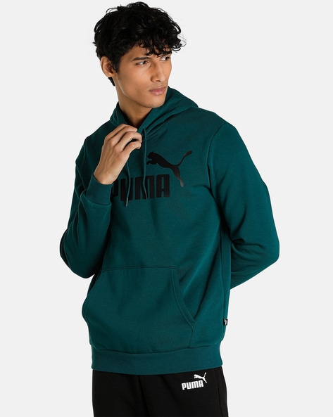 Mens green sale puma hoodie