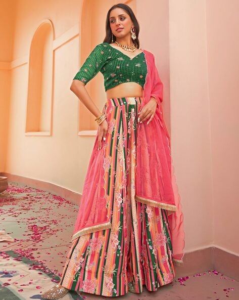 Khushi Lifestyle Party Wear Ladies Designer Pink Lehenga Choli at Rs 1535  in Surat