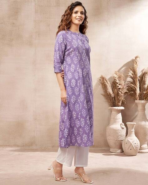 Buy online Women Lavender Kurta Palazzo Set from ethnic wear for Women by  Azira for ₹999 at 52% off | 2024 Limeroad.com