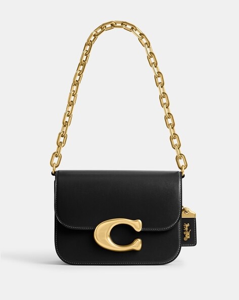 Coach Shoulder Purse Black With C All Over