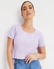 Buy Purple Tshirts for Women by Styli Online