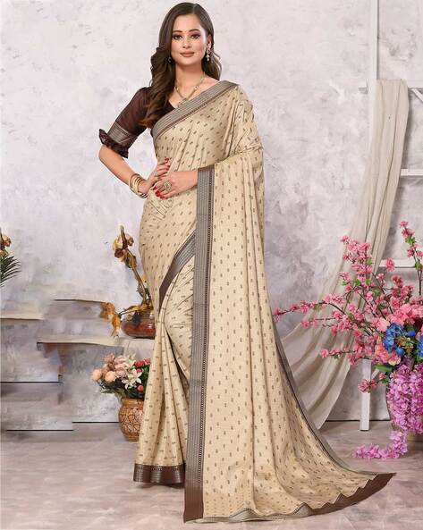 Printed saree with lace border hotsell