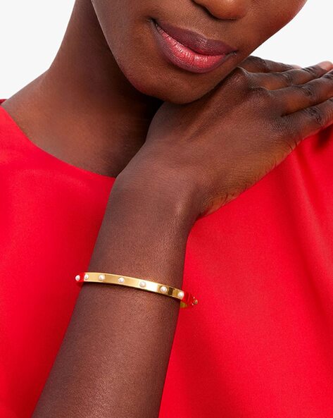 Pearls Of Wisdom Open Hinged Bangle | Kate Spade New York