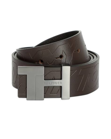TOMMY HILFIGER Men Judd Leather Belt with Buckle Closure
