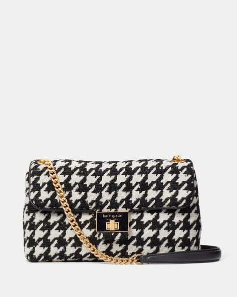 Houndstooth & Leather Sling Bag – Lady Byrd Boutique