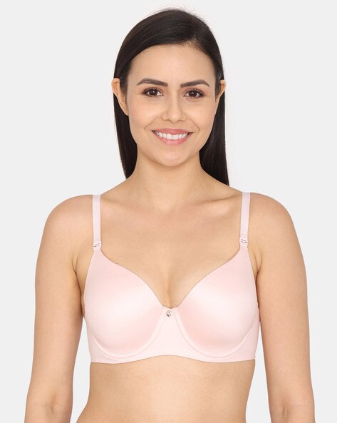 Buy Zivame Push-Up Wired Medium Coverage Bra - Peach Pearl at Rs