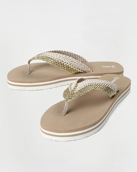 Buy Beige Flip Flop Slippers for Women by MAX Online Ajio