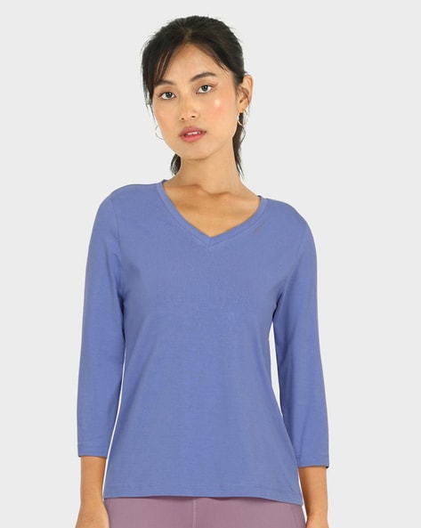 BlissClub Solid Women Round Neck Blue T-Shirt - Buy BlissClub Solid Women  Round Neck Blue T-Shirt Online at Best Prices in India