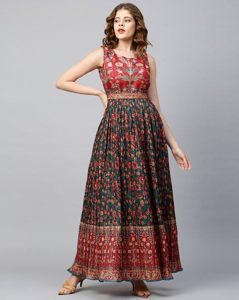 Buy Bottle Green Dresses u0026 Gowns for Women by Fashor Online | Ajio.com