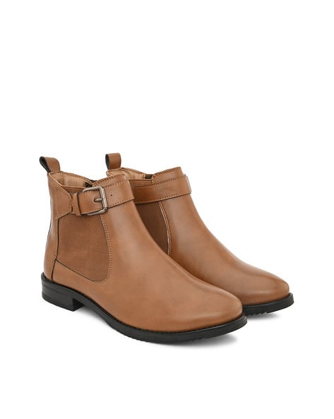 ALLEVIATER Women Round-Toe Ankle-Length Boots