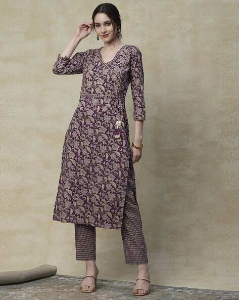Purple Kurta Suit Sets for Women by Fashor Online | Ajio.com