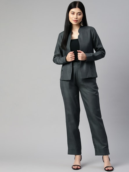 NWOT Women's LeSuit 2 Piece Pants Suit, Size 14P, Dark Gray