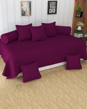 160 TC Striped 8-Piece Single Diwan Set-image-4