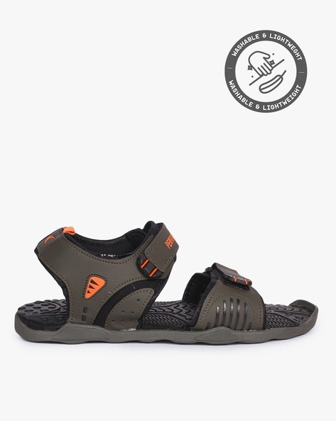 Men Dual-Strap Velcro-Fastening Sandals