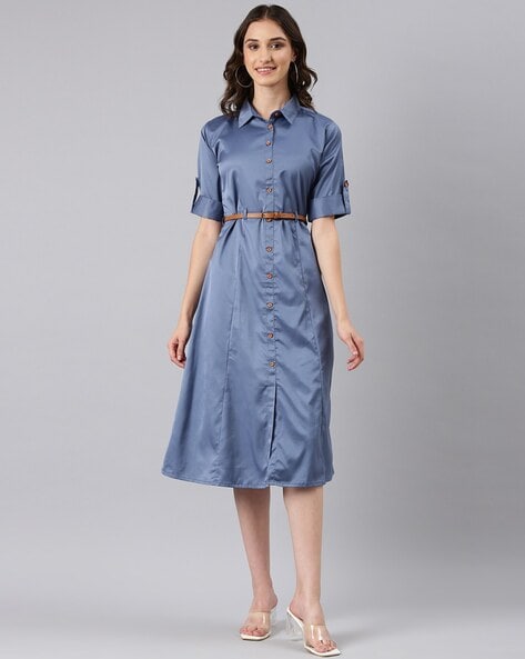 Fashion Long Denim Dress Female 2023 Autumn new Vintage Mid-sleeve Slim  Elegant Dresses With Pockets