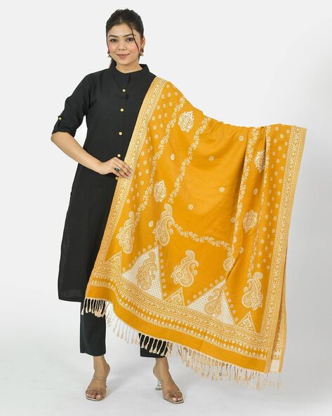 Paisley Pattern Shawl with Fringed Hem Price in India