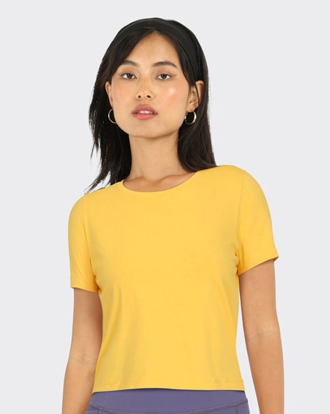 Buy Yellow Tshirts for Women by BLISSCLUB Online