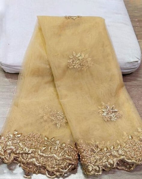 Embellished Dupatta with Scalloped Hem Price in India