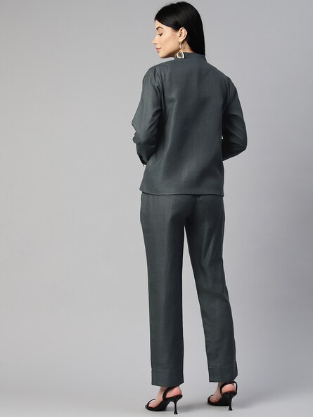 NWOT Women's LeSuit 2 Piece Pants Suit, Size 14P, Dark Gray