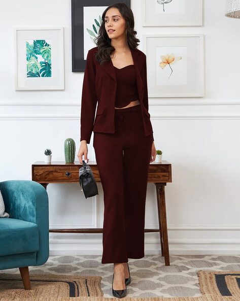Pant Suit Women Business Suits 3 Waistcoat Pant And Jacket Sets Purple  Trench Coat Long Blazer Ladies Work Wear ClothesWomens From Xiajiaohao,  $76.17 | DHgate.Com
