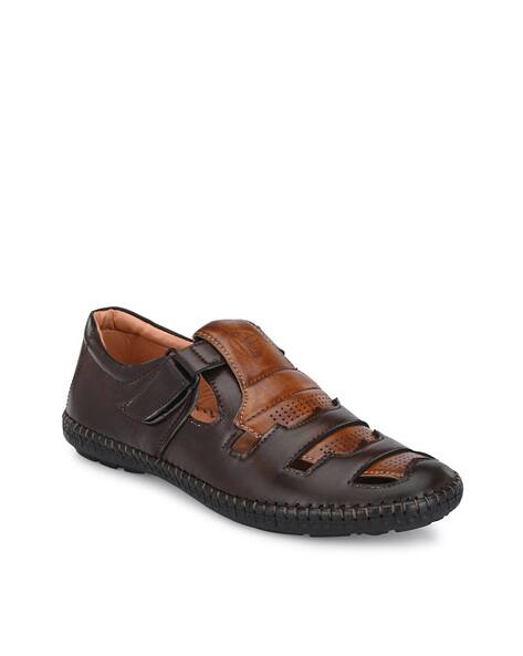 FOXYFOOT Round-Toe Shoe-Style Sandals with Velcro Fastening