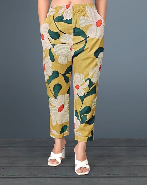 Buy Mustard Trousers & Pants for Women by WUXI Online