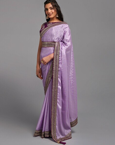 Buy the Orchid color south silk saree online By KARAGIRI | SALE – Karagiri