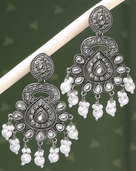 Ajio silver online earrings