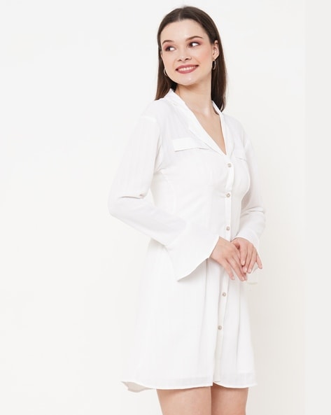 White Pure Cotton Shirt Midi Dress – Shop Pro-comfort Sustainable Fashion  Made in India