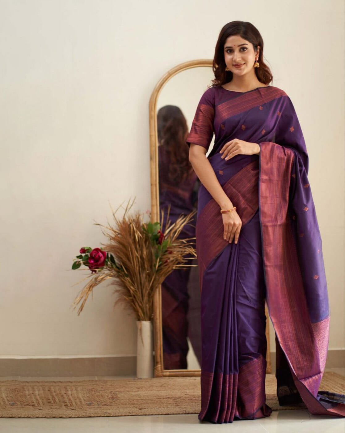 Buy PURPLE Sarees for Women by Indie Picks Online