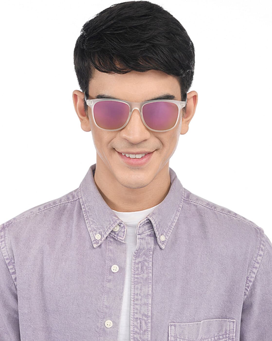 Male Silver Frame Clear White Lens Round Sunglasses at Rs 32 in Delhi