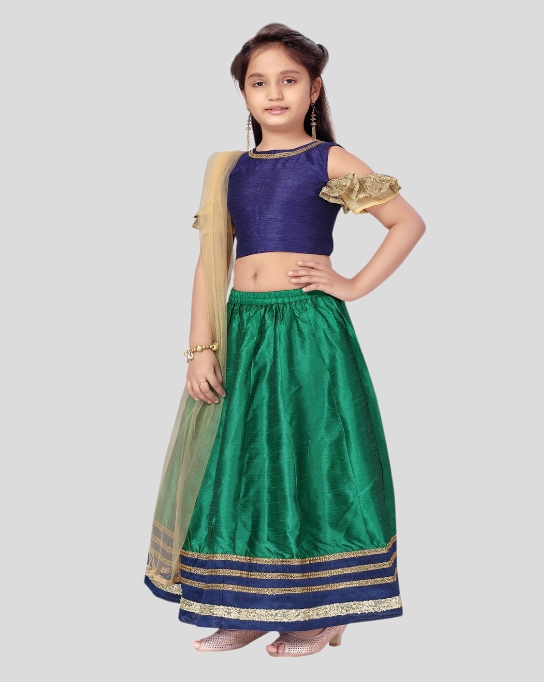 Teal Green Lehenga Choli In Georgette for girls