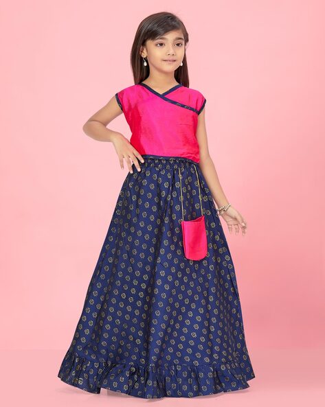 Buy Navy Blue-Dark Green Ethnic Wear Sets for Girls by AARIKA GIRLS ETHNIC  Online | Ajio.com