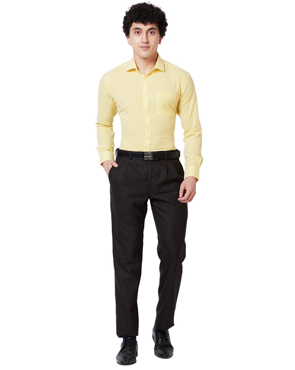 Buy Park Avenue Black Slim Fit Pleated Trousers for Men Online @ Tata CLiQ