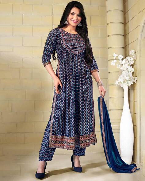 Buy Navy Kurta Suit Sets for Women by ZIVA FASHION Online