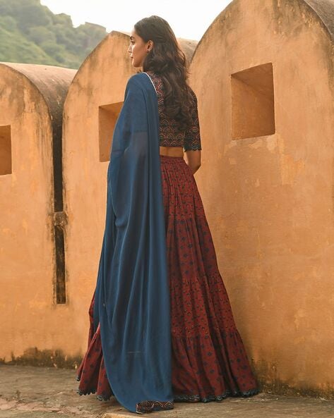 Buy Maroon Reception Wear Lehenga Sets for Women Online in India - Indya