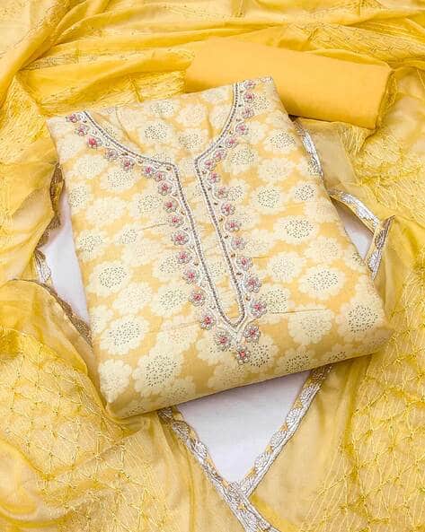 Buy Yellow Dress Material for Women by Nyrika Online | Ajio.com Buy Yellow Dress Material for Women by Nyrika Online | Ajio.com
