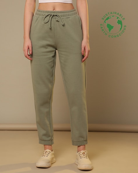 Olive green joggers womens online