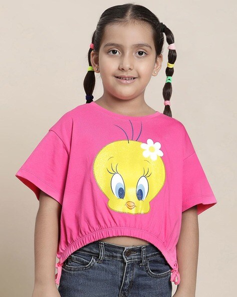 Buy Pink Tshirts for Girls by KIDSVILLE Online